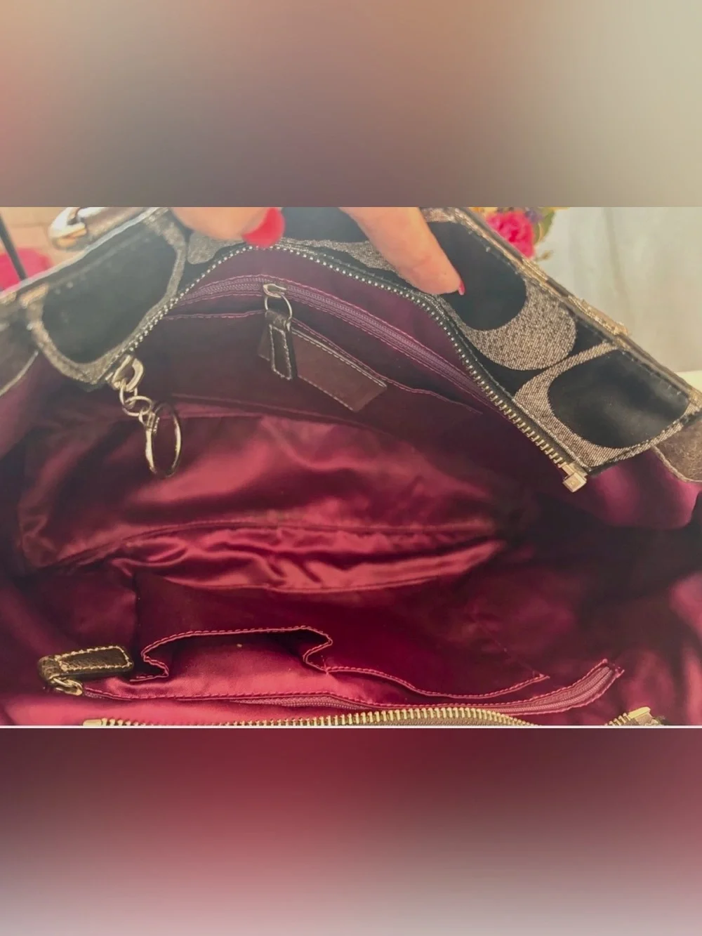Coach Poppy Signature Sateen Tote Purse - Picture 2 of 6